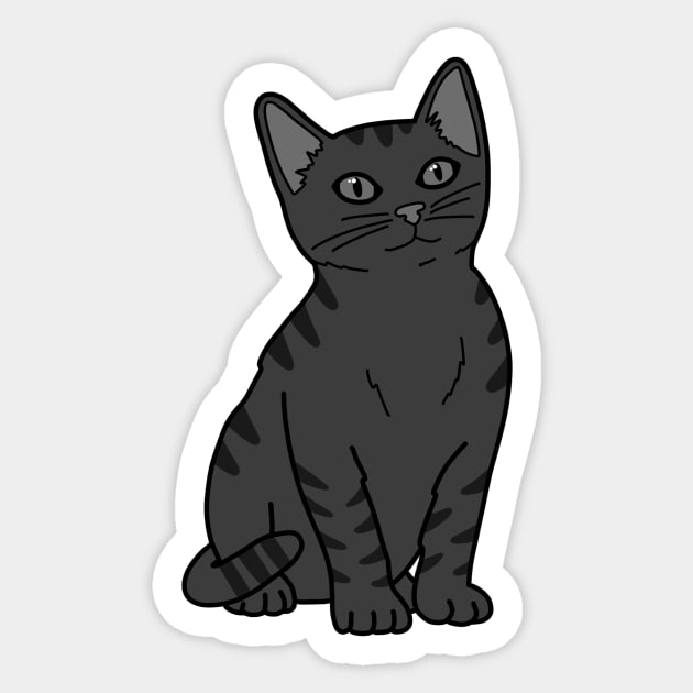 Cute Gray Cat Sticker by Kelly Louise Art